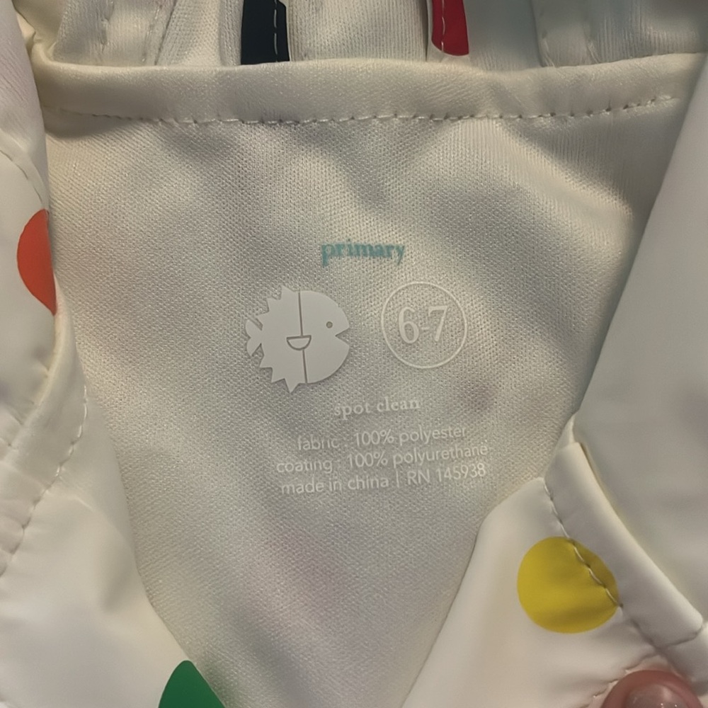 Primary Rainbow Dot Raincoat - Picture 2 of 5